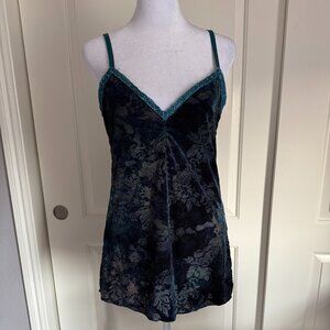 DKNY Jeans Velvet & Crystal Tank Top, Size Large
